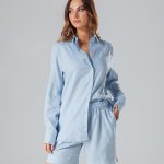 Light blue basic linen set