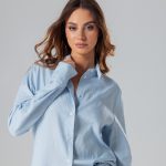 Light blue basic linen shirt