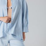 Light blue oversized linen shirt