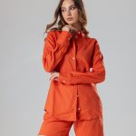 Orange basic linen shirt