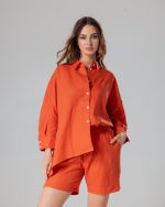 Orange oversize linen set