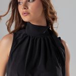 Onyx silk top