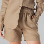 Gold linen shorts
