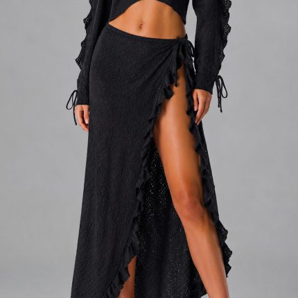 Black sand maxi skirt SET
