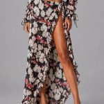 Black red maxi skirt