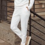 White gold track pants