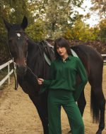 Dark Green Polo Blouse - Image 5