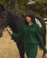 Dark Green Polo Blouse