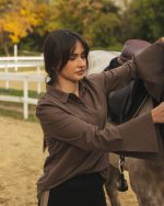 Mocha Polo Blouse - Image 2