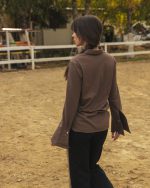 Mocha Polo Blouse - Image 3
