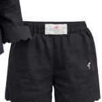 Black linen shorts