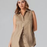Gold linen top