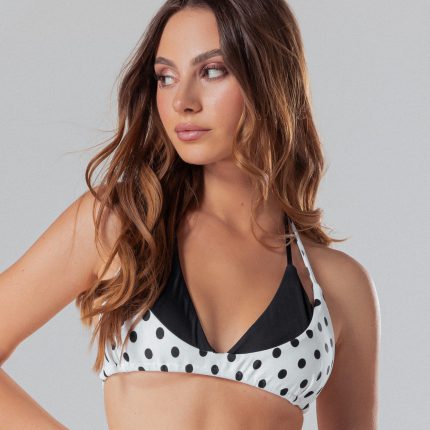 Capri white polka top