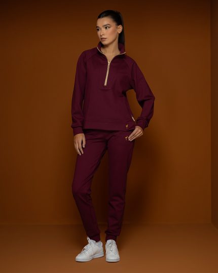 Burgundy Half Zipper Set