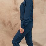 Navy slim track pants