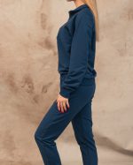 Navy slim track pants