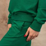 Emerald green slim track pants