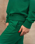 Emerald green slim track pants