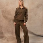 olive sweatshirt with stripe