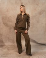 Olive stripe set