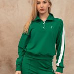 Emerald green white sweatshirt