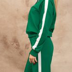 Emerald green white pants