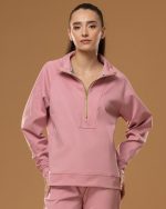 PINK GRACE HALF ZIPPER SWEATSHIRT