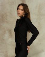 Black Basic Zip-Up