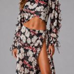 Black red maxi skirt Set