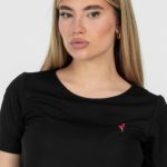 Black T-shirt With Pink Logo