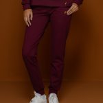 Burgundy Slim Track Pants