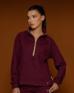 Burgundy Half Zipper Sweatshirt