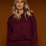 Brgundy Crop Hoodie
