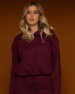Brgundy Crop Hoodie