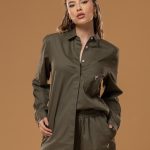 OLIVE BLOUSE WITH POCKET