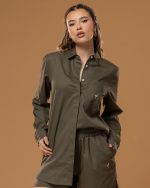 OLIVE BLOUSE WITH POCKET