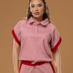 PINK GRACE SWEATSHIRT WITH SHORT SLEEVES