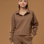 MOCHA MOUSSE POLO SWEATSHIRT