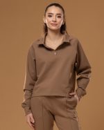 MOCHA MOUSSE POLO SWEATSHIRT