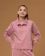 PINK GRACE POLO SWEATSHIRT