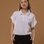 WHITE SWEATSHIRT WITH SHORT SLEEVES