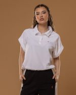 WHITE SWEATSHIRT WITH SHORT SLEEVES