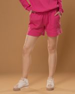 MAGENTA RIBBED SHORTS
